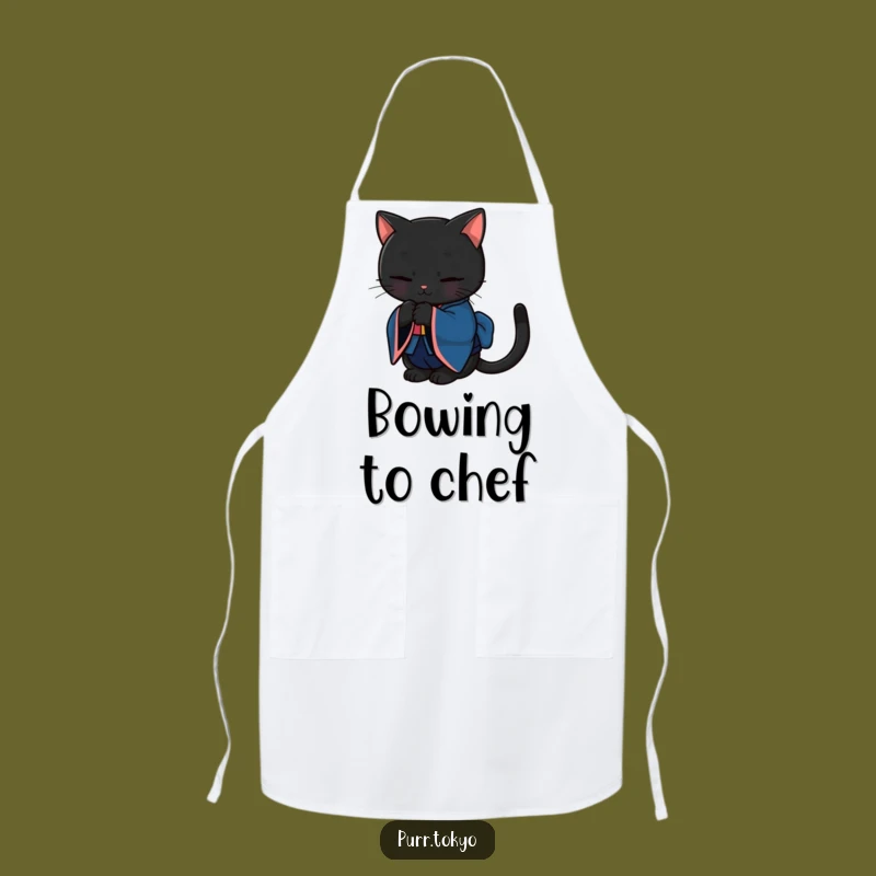 Funny Black Cat Kimono Apron - Graceful Chef's Wear, Practical Funny Gift
