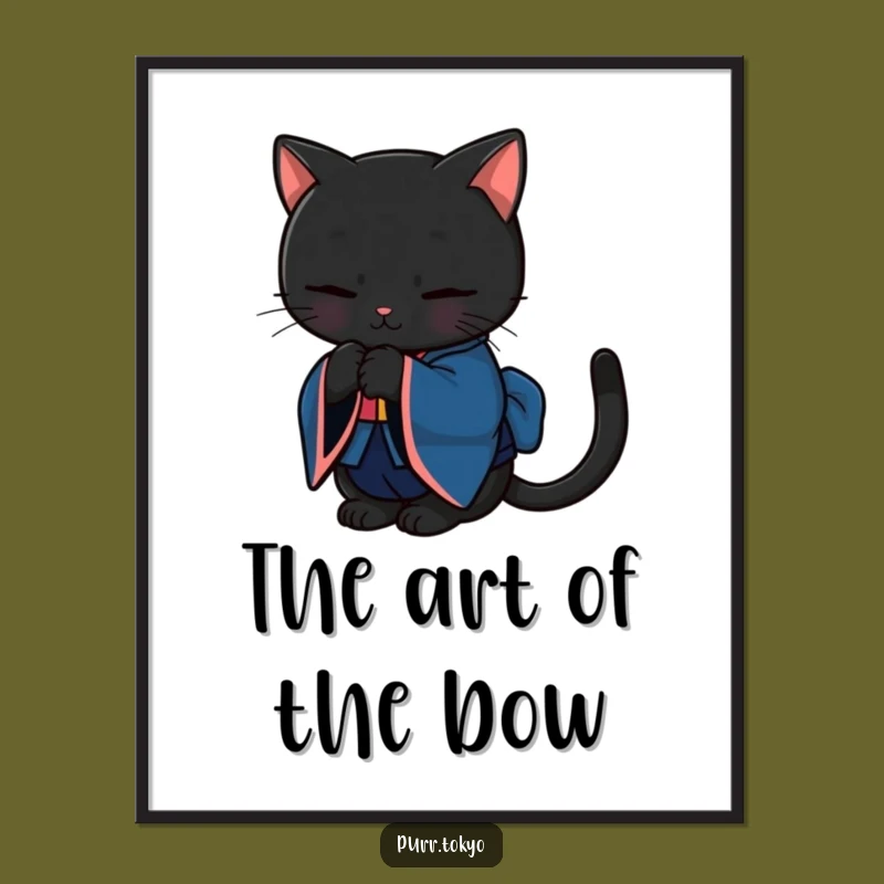 Funny Black Cat Kimono Digital Print - Elegant Feline Art, Instant Funny Gift